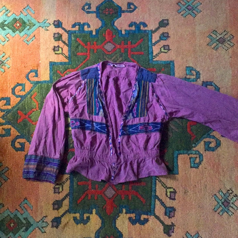 Vintage Boho Purple shrug/shawl jacket